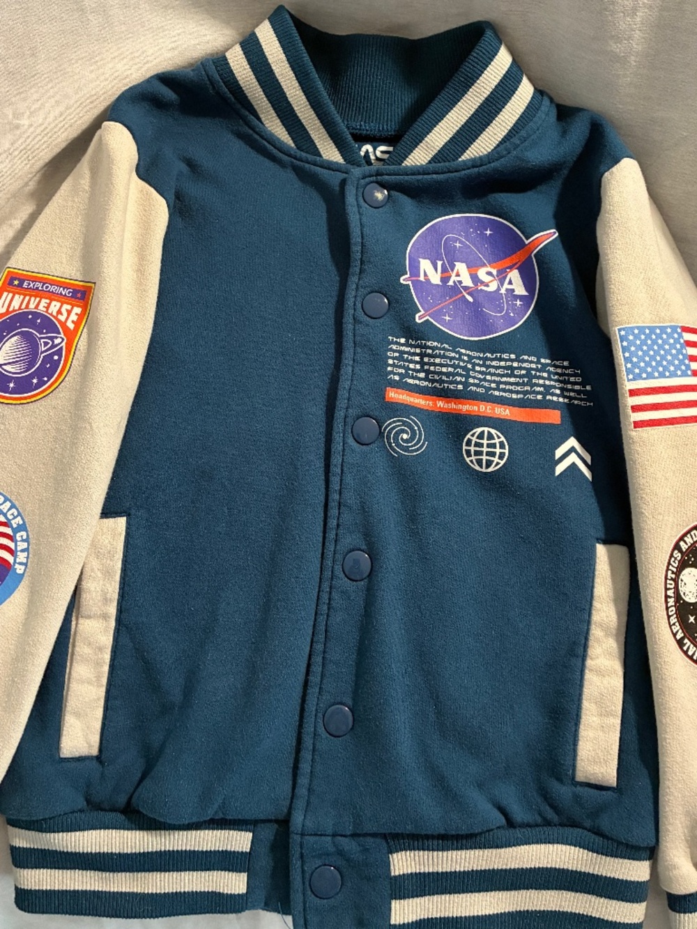 JEM Kids NASA Space Letterman Varsity Jacket - Size 7